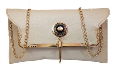 Divu Collections Women Evening/Party Beige PU Sling Bag