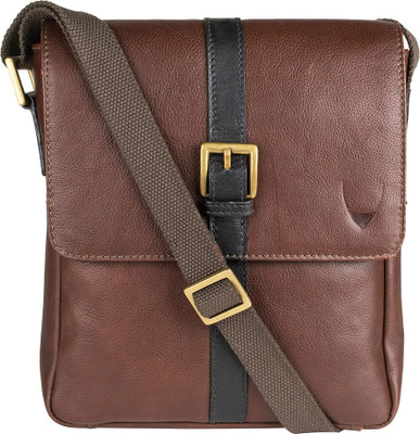 

Hidesign Men Formal Brown Genuine Leather Sling Bag