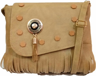 

DIVU COLLECTIONS Women Casual Beige PU Sling Bag