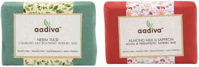 

Aadiva Neem Tulsi and Almond Milk & Saffron Soap(200 g, Pack of 2)