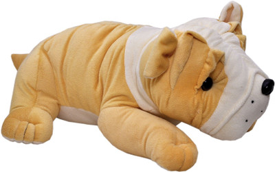 ToynJoy Cute Plush Lying 2 Feet Bull Dog Soft toy - 60 cm(Beige)