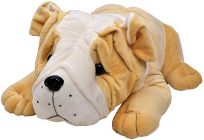 

ToynJoy Premium Quality Lying Bull Dog Plush Soft Stuffed Toy - 30 Cm - 30 cm(Beige)