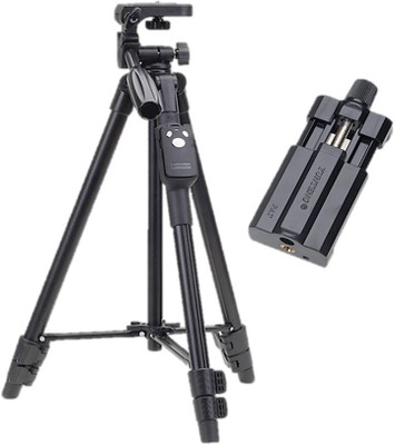 

tech4youstore Yunteng VCT 5208 Tripod with Bluetooth Remote and Mobile Holder Tripod Kit(Black, Supports Up to 1000 g)