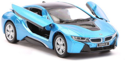

Kinsmart BMW i8 5" 1:36 Scale Die-Cast Model Car with Doors Openable and Pull Back Action - Blue(Blue)
