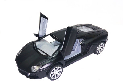 

TALKING GANESHA Lamborghini Die-Cast Car with Openable Doors, Flashing Headlights, music and pull back action toy black(Black)