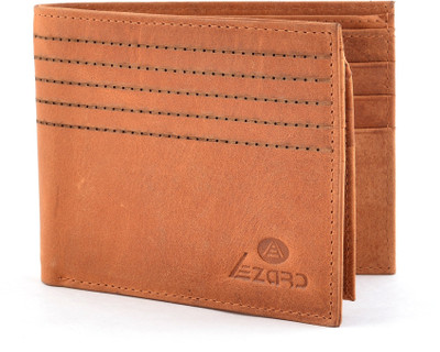 

LEZARD Men Tan Genuine Leather Wallet(9 Card Slots)