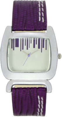 PRATHAM SHOP Fancy Dial White Color Dial Purple Color Leather Belt Medium Size Casual Watch Watch  - For Girls   Watches  (PRATHAM SHOP)