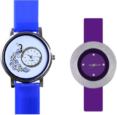 INDIUM NEW PURPLE COLOR FANCY WATCH COMBO WITH NEW DESIGN PEACOCK BIRD COLLECTION FROM PLANET ZONE Watch  - For Girls   Watches  (INDIUM)