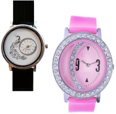 INDIUM NEW LATEST PINK COLOR WITH AROUND DIAMOND QUEEN WATCH WITH DESIGN OF PEACOCK WATCH LATEST COLLECTION FROM PLANET Watch  - For Girls   Watches  (INDIUM)