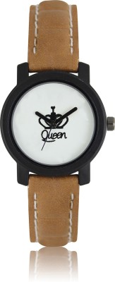 PRATHAM SHOP Queen On Dial White Color Dial Brown Color Leather Belt Medium Size Casual Watch Watch  - For Girls   Watches  (PRATHAM SHOP)