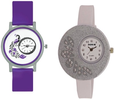 INDIUM NEW LATEST DESIGN WHITE WATCH WITH COMBO PEACOCK SHAPE OR DESIGN WATCH LATEST COLLECTION FROM PLANET ZONE Watch  - For Girls   Watches  (INDIUM)