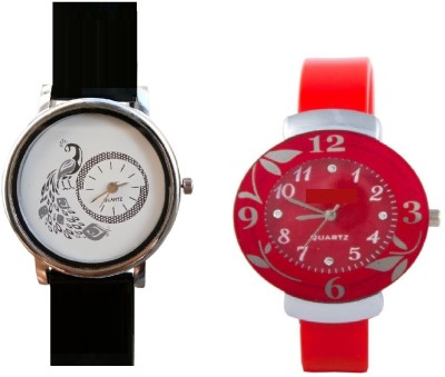 INDIUM NEW RED FLOWER WATCH FANCY FLOWER LOVER SPECIAL WITH ANIMAL PEACOCK WATCH FROM PLANET ZONE Watch  - For Girls   Watches  (INDIUM)