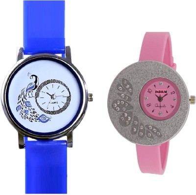 INDIUM NEW FANCY PINK COLOR WATCH WITH DIFFERENT COLOR PEACOCK DESIGN LATEST COLLECTION FROM PLANET Watch  - For Girls   Watches  (INDIUM)