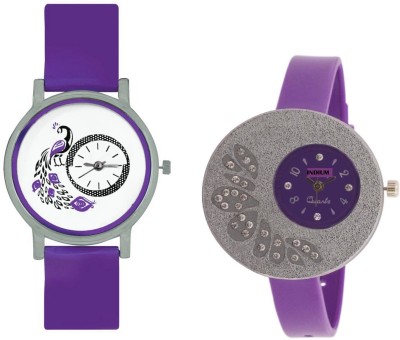 INDIUM NEW PURPLE DESIGN PEACOCK WATCH WITH COMBO PEACOCK WATCH FANCY LATEST COLLECTION FROM PLANET ZONE Watch  - For Girls   Watches  (INDIUM)