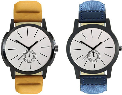 

Naksh Fashion FOX-M-409-410 Designer Stylish Watch combo With Fancy Dial And Belt Watch - For Men