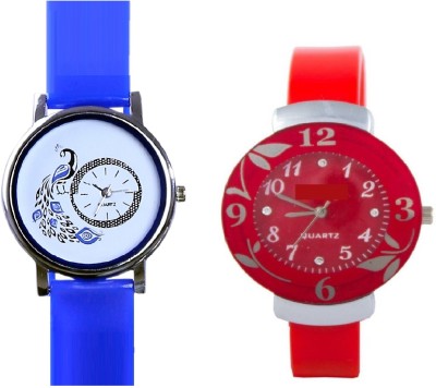 INDIUM NEW RED FLOWER WATCH FANCY FLOWER LOVER SPECIAL WITH ANIMAL PEACOCK WATCH FROM PLANET ZONE Watch  - For Girls   Watches  (INDIUM)