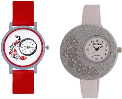 INDIUM NEW LATEST DESIGN WHITE WATCH WITH COMBO PEACOCK SHAPE OR DESIGN WATCH LATEST COLLECTION FROM PLANET ZONE Watch  - For Girls   Watches  (INDIUM)