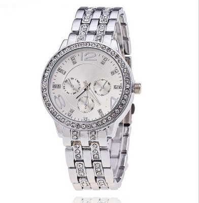 COSMIC AEDS0243 SILVER DIAMOND & RHINESTONE STUDDED BIG SIZE DIAL -32 MM DIAMETER VALENTINE'S GIFT COLLECTION PARTY WEAR LADIES & GIRLS Watch  - For Women   Watches  (COSMIC)