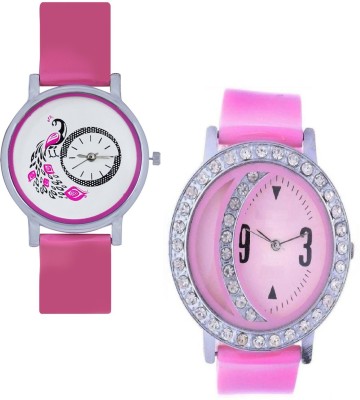INDIUM NEW LATEST PINK COLOR WITH AROUND DIAMOND QUEEN WATCH WITH DESIGN OF PEACOCK WATCH LATEST COLLECTION FROM PLANET Watch  - For Girls   Watches  (INDIUM)