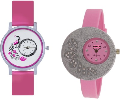 INDIUM NEW FANCY PINK COLOR WATCH WITH DIFFERENT COLOR PEACOCK DESIGN LATEST COLLECTION FROM PLANET Watch  - For Girls   Watches  (INDIUM)