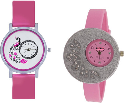 View INDIUM NEW FANCY PINK COLOR WATCH WITH DIFFERENT COLOR PEACOCK DESIGN LATEST COLLECTION FROM PLANET Watch  - For Girls Wrist Watches Price Online(INDIUM)