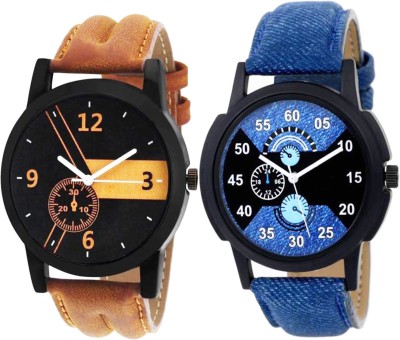 PRATHAM SHOP Brown And Blue Strap Couple Combo For Boys And Girls Watch Watch  - For Girls   Watches  (PRATHAM SHOP)
