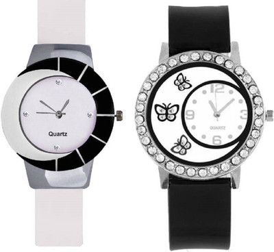 

Talgo New Arrival Festive Season Special TG324WH312BK 2018 Special Collection For ( Combo Of 2 ) 324-White Round Dial & 312-Black Butterfly In White Round Dial & Black Rubber Strep TG324WH312BK Watch - For Girls
