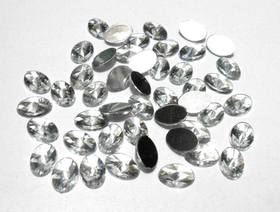 

GOELX Kundan Stones Oval Shaped for Crafts, Jewelry Making, Decorations etc. Pack Of 200 Stones - Silver