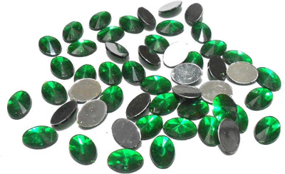 

GOELX Kundan Stones Oval Shaped for Crafts, Jewelry Making, Decorations etc. Pack Of 200 Stones - Green