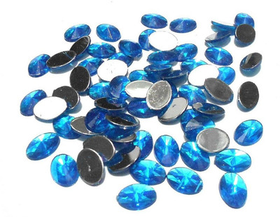 

GOELX Kundan Stones Oval Shaped for Crafts, Jewelry Making, Decorations etc. Pack Of 200 Stones - Turquoise Blue
