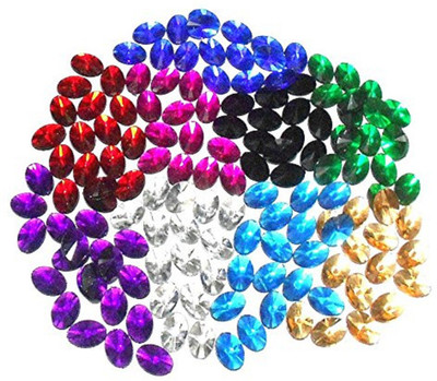 

GOELX Kundan Stones Oval Shaped for Crafts, Jewelry Making, Decorations etc. Pack Of 200 Stones - MultiColour