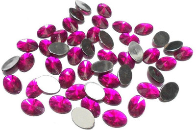 

GOELX Kundan Stones Oval Shaped for Crafts, Jewelry Making, Decorations etc. Pack Of 200 Stones - Pink