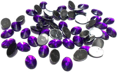 

GOELX Kundan Stones Oval Shaped for Crafts, Jewelry Making, Decorations etc. Pack Of 200 Stones - Purple