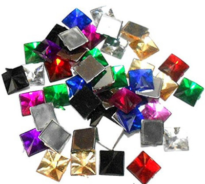 

GOELX Kundan Stones Square Shaped for Crafts, Jewelry Making, Decorations etc. Pack Of 200 Stones - MultiColour
