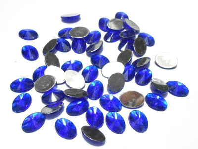 

GOELX Kundan Stones Oval Shaped for Crafts, Jewelry Making, Decorations etc. Pack Of 200 Stones - Blue