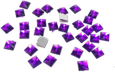 

GOELX Kundan Stones Square Shaped for Crafts, Jewelry Making, Decorations etc. Pack Of 200 Stones - Purple
