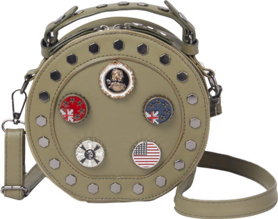 

MADNESS 21 Round Trendy Sling Bag Waterproof Sling Bag(Green, 10 inch)