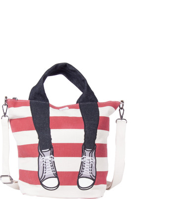 

MADNESS 21 White & Red Stripes Bag Waterproof Backpack(White, Red, 10 inch)