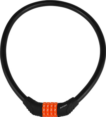 

Autofy Autofy 4 Digits (Set any number pattern any number of times) Multi Purpose Steel Cable (Black and Orange) Cable Lock(Black, Orange)