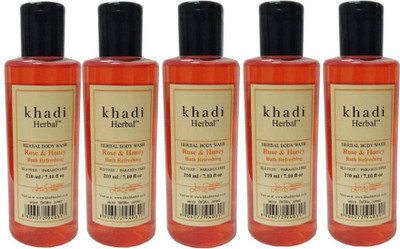 

Khadi Herbal ROSE & HONEY BODY WASH WITH SLS & PARABEN FREE(1050 ml, Pack of 2)