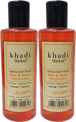 

Khadi Herbal ROSE & HONEY BODY WASH WITH SLS & PARABEN FREE(420 ml, Pack of 2)