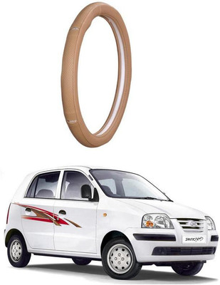 AUTO PEARL Steering Cover For Hyundai Santro Xing(Gold Eye Beige, Leatherite)