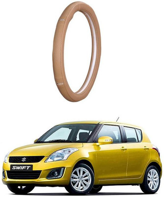 AUTO PEARL Steering Cover For Maruti New Swift(Gold Eye Beige, Leatherite)