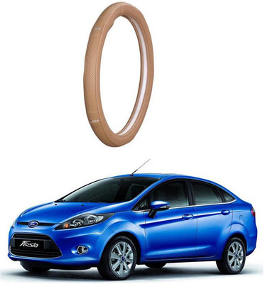 AUTO PEARL Steering Cover For Ford Fiesta(Gold Eye Beige, Leatherite)