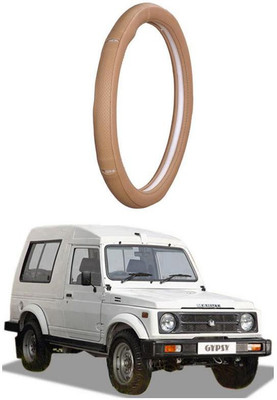 AUTO PEARL Steering Cover For Maruti Gypsy King(Gold Eye Beige, Leatherite)