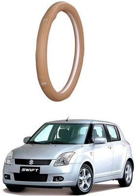 AUTO PEARL Steering Cover For Maruti Swift(Gold Eye Beige, Leatherite)