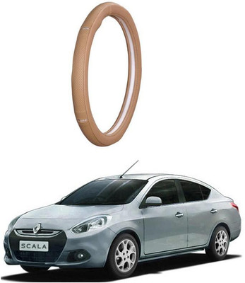 AUTO PEARL Steering Cover For Renault Scala(Gold Eye Beige, Leatherite)