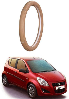 AUTO PEARL Steering Cover For Maruti Ritz(Gold Eye Beige, Leatherite)