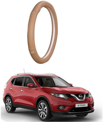 AUTO PEARL Steering Cover For Nissan X-Trail(Gold Eye Beige, Leatherite)