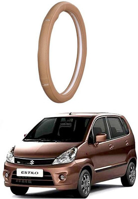 AUTO PEARL Steering Cover For Maruti Zen Estilo(Gold Eye Beige, Leatherite)